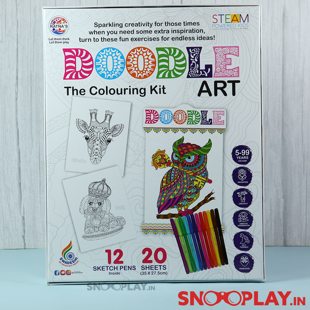 Doodle Art - The Colouring Kit (Box of 20 Sheets)