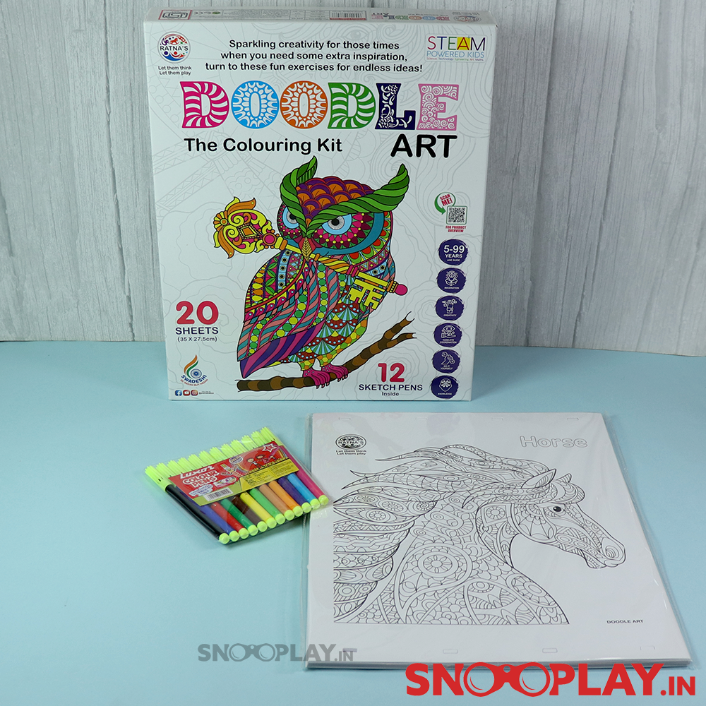 Doodle Art - The Colouring Kit (Box of 20 Sheets)