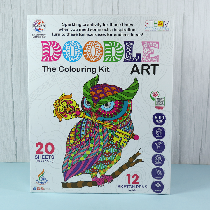 Doodle Art - The Colouring Kit (Box of 20 Sheets)