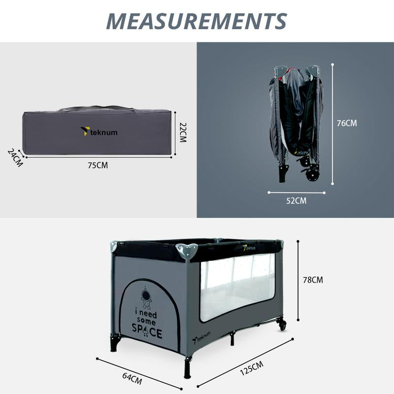Astronaut Playard and Cot (Grey) - COD Not Available
