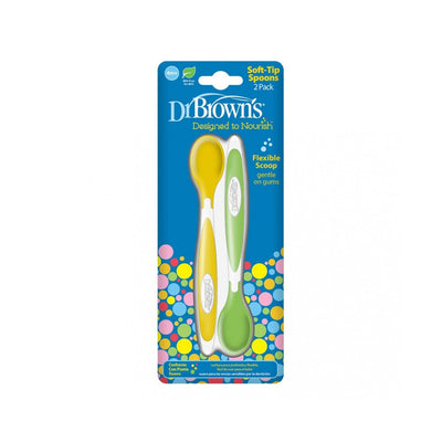 Feeding & Weaning Weaning Soft Tip Spoons - Green & Yellow