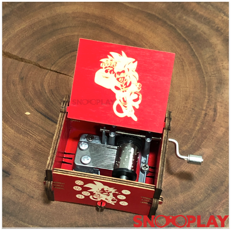 An ideal decor and gifting item as well, Dragon Ball GT hand cranked wooden musical box.