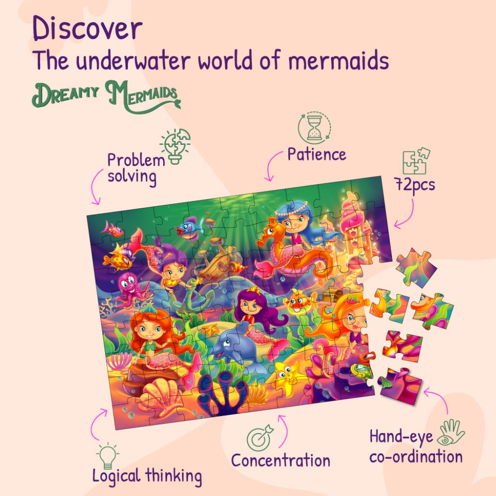 Dreamy Mermaids Puzzle for Kids