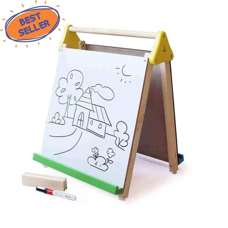 Wooden Table-Top 3-In-1 Drawing Board