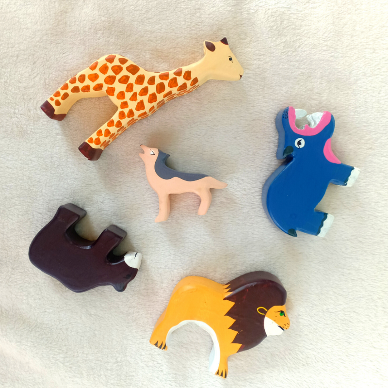 Wooden Wild Animals - 2 (Set of  5)