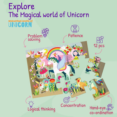 Enchanted World Of Unicorn + Circus Carnival Puzzles For Kids