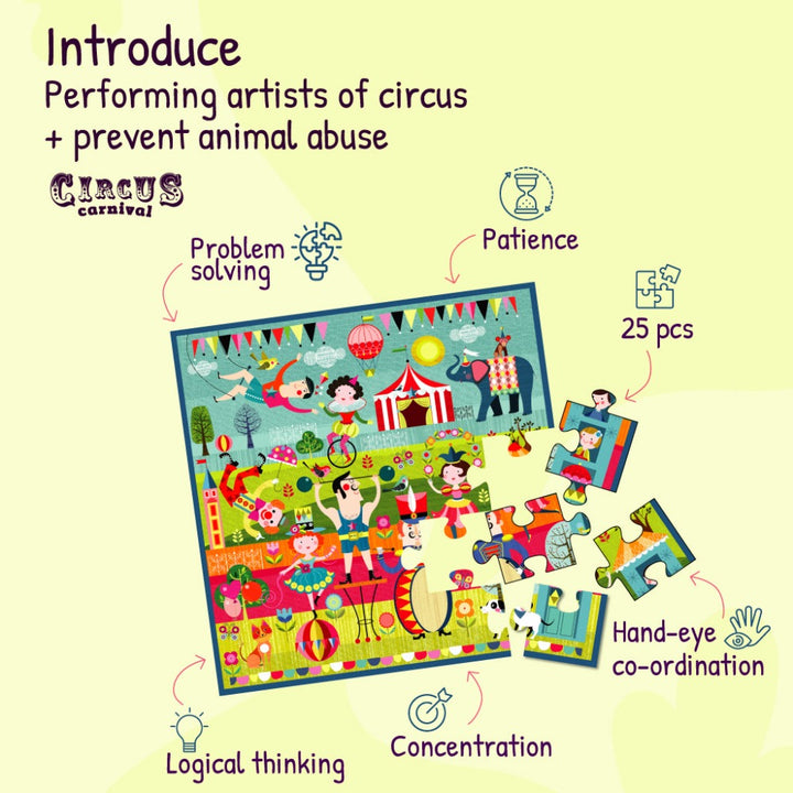 Enchanted World Of Unicorn + Circus Carnival Puzzles For Kids