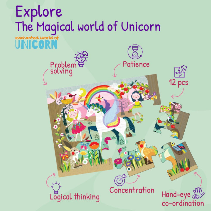 Enchanted World Of Unicorn + Sneaky Pirates Puzzle For Kids