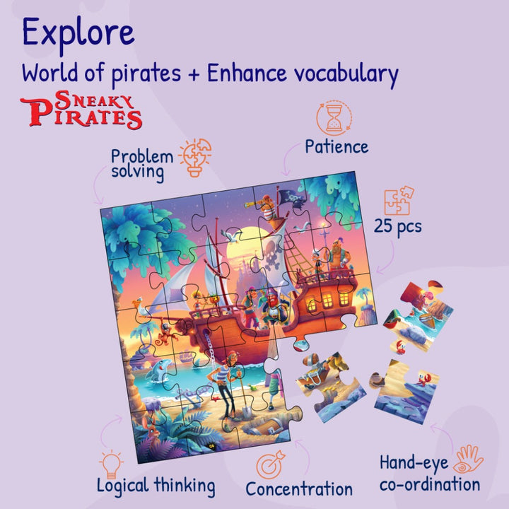 Enchanted World Of Unicorn + Sneaky Pirates Puzzle For Kids