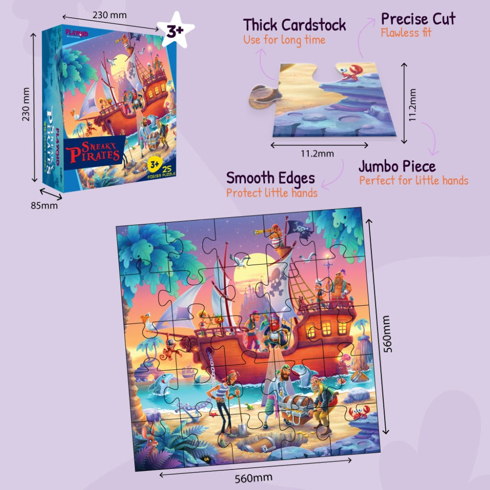 Enchanted World Of Unicorn + Sneaky Pirates Puzzle For Kids