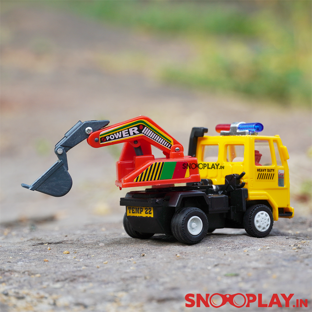 Excavator toy truck, a great collectible for someone who loves to collect cars and vehicles.