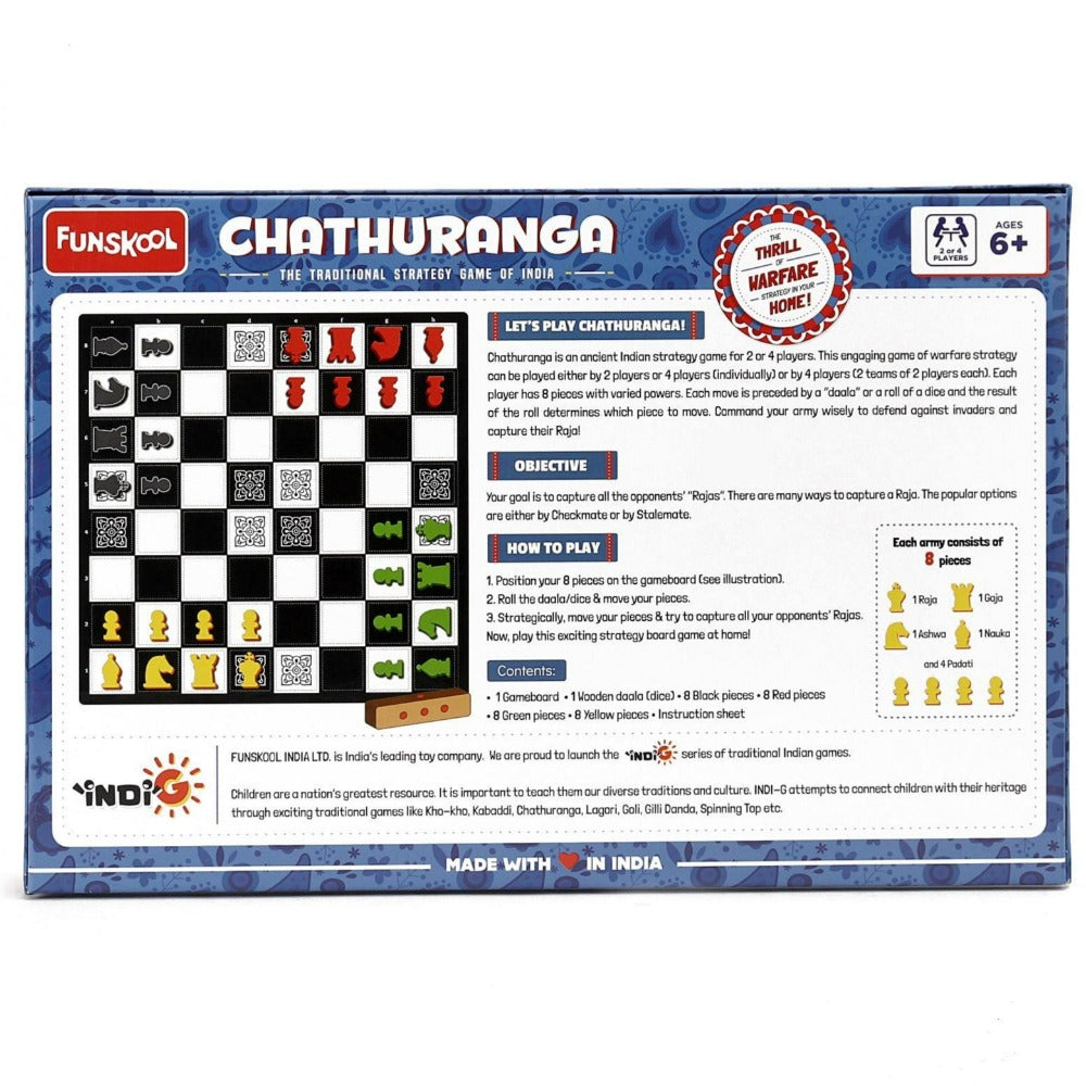 Chathuranga Board Game - Brain Game (Traditional Warfare Strategy Game of India)