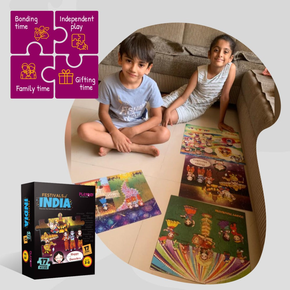 17 in 1 Festivals of India + Heroic Knights The Castle Saviour Puzzles For Kids