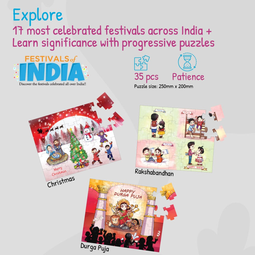 17 in 1 Festivals of India + Heroic Knights The Castle Saviour Puzzles For Kids