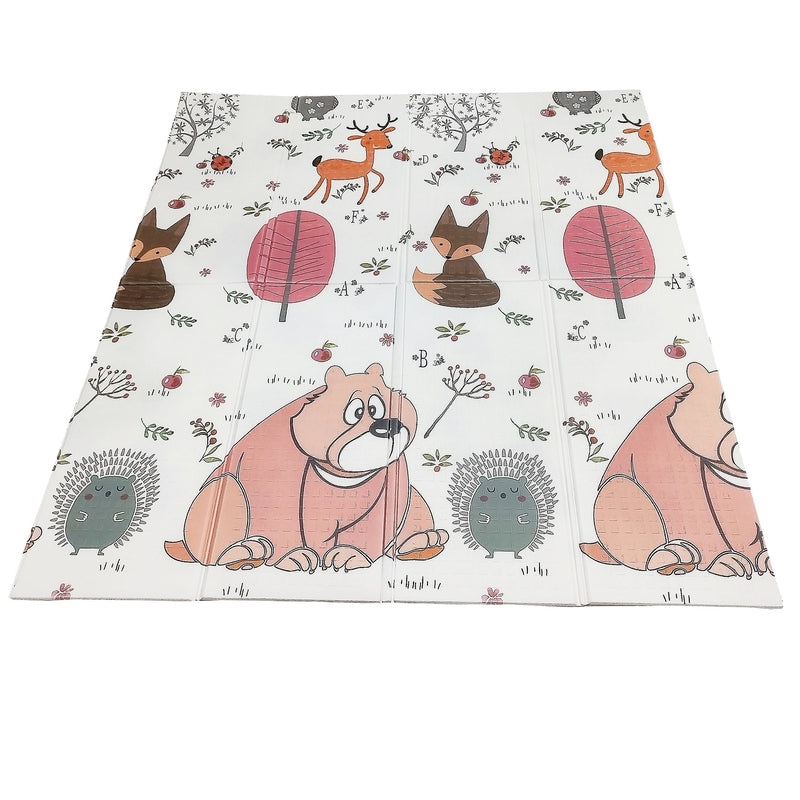 Postman Bear Cartoon Non-toxic Printed Reversible Foldable Double Sided Baby Crawling Floor Mat