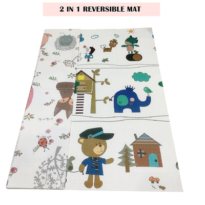 Postman Bear Cartoon Non-toxic Printed Reversible Foldable Double Sided Baby Crawling Floor Mat