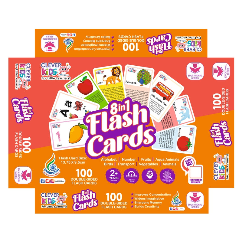 8 in 1 Flash Cards (Educational Flash Cards)