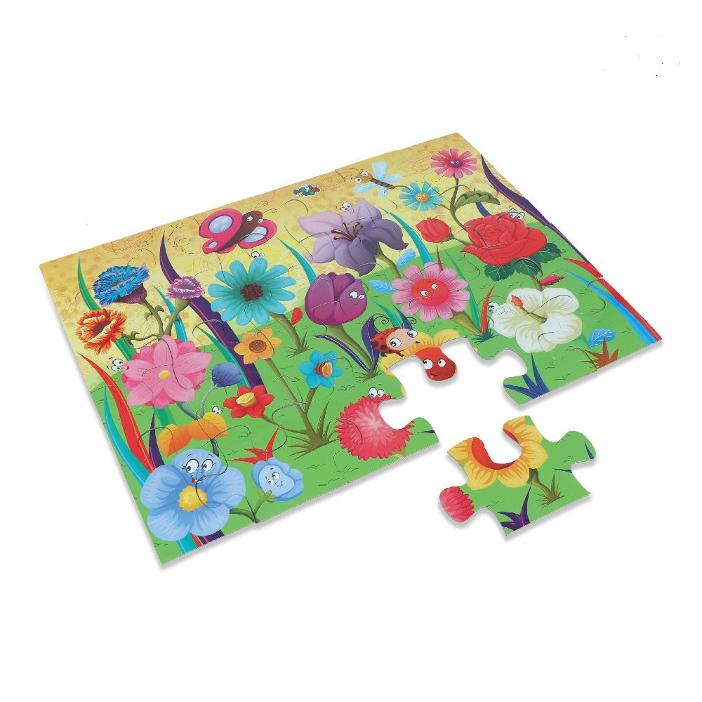 Flowers Jigsaw Puzzle for Kids - (24 Piece + Educational Fun Fact Book Inside)