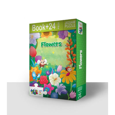 Flowers Jigsaw Puzzle for Kids - (24 Piece + Educational Fun Fact Book Inside)