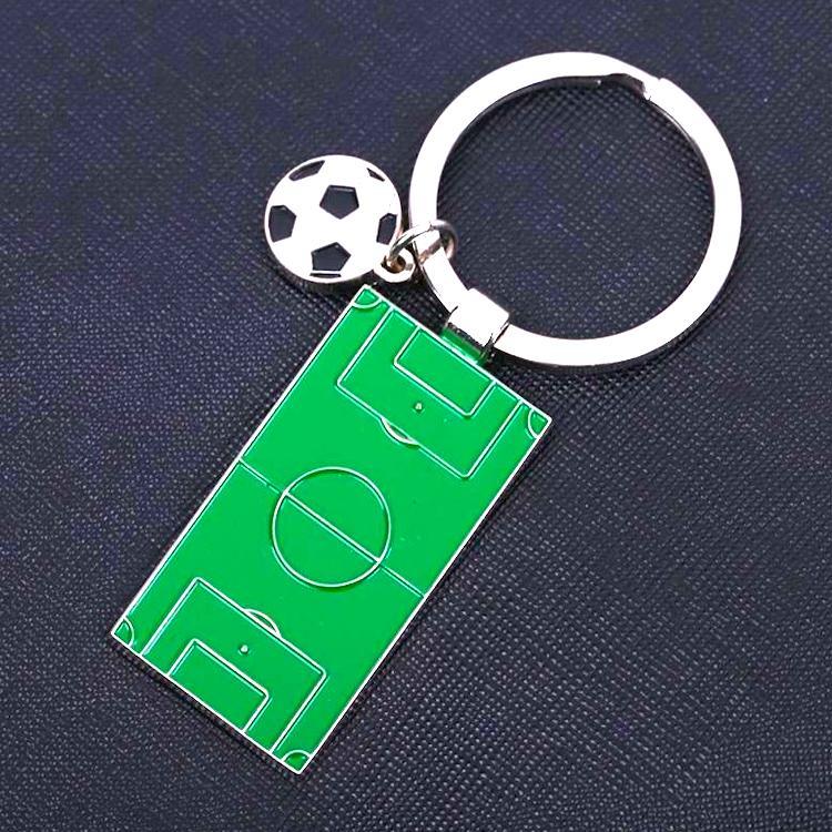 A great gift for all the football lovers, Football field metal keychain with lobster clasp.