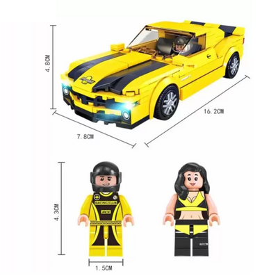 DIY Racing Car Blocks Kit - Construct your own Racing Car resembling Ferrari (307 pieces)