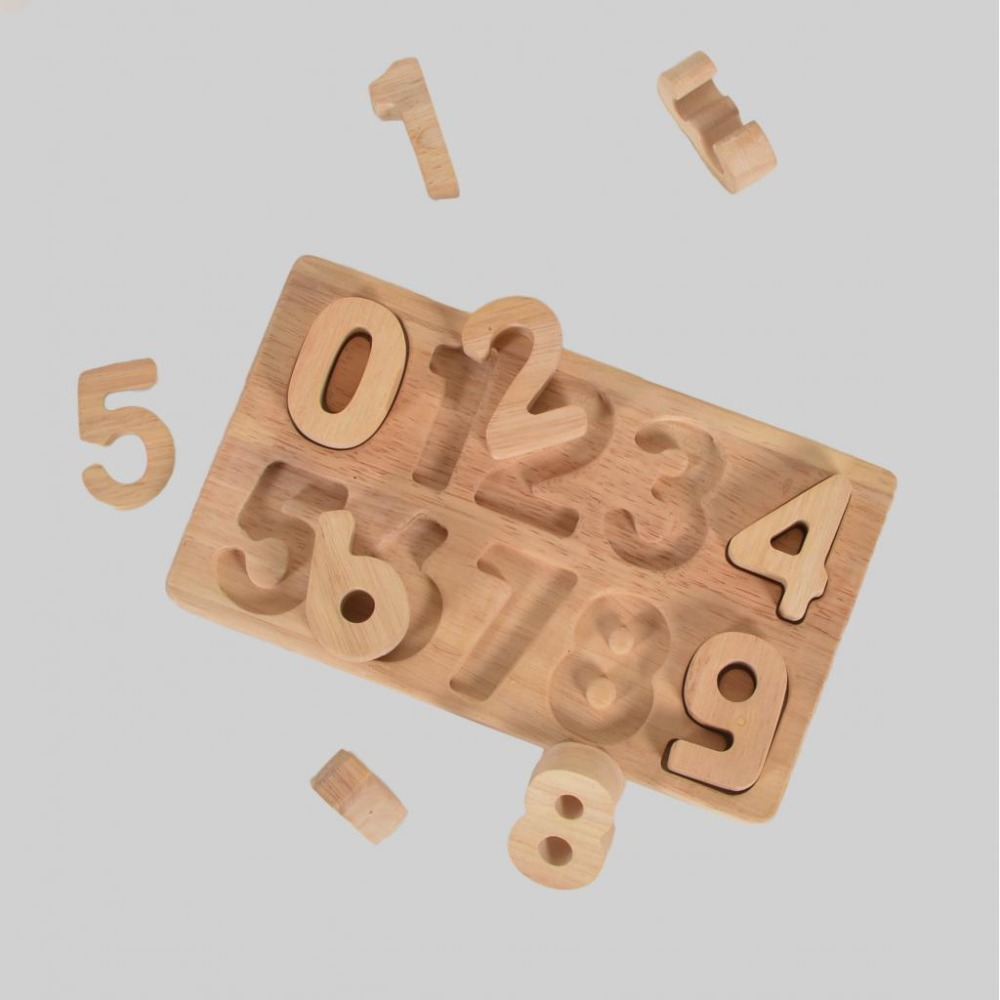 0-9 Wooden Number Puzzle, Learning Numbers, Home Schooling Toy