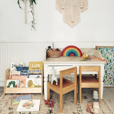 Nursery Low Book Display Shelf - Small| Kids Montessori Furniture for Toddler- Birch Plywood