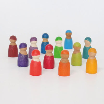 Rainbow Nins - Set of 12 Wooden Pretend Play People