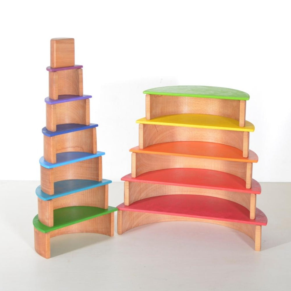 12-Piece Large Rainbow Stacker Natural