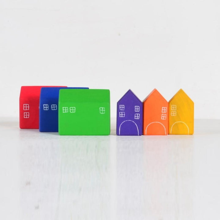 Set of 6 - Small Wooden Houses (1-3 Years)