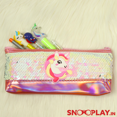 Unicorn Glitter Pencil Pouch - Assorted Colours