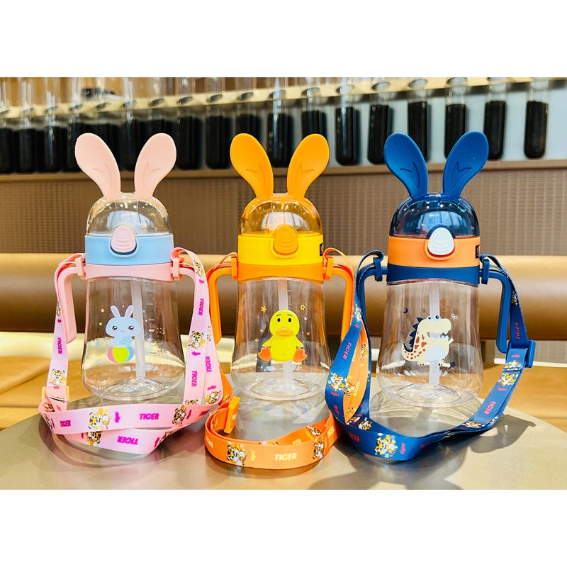 Cute BPA Free Cartoon Bunny Ears Toddler Water Bottle - Assorted Colours