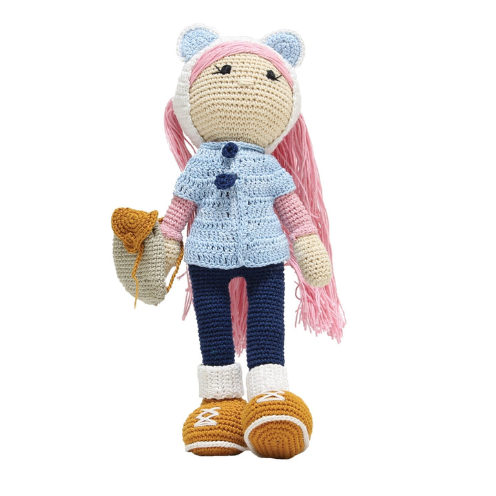 Amigurumi Soft Toy- Handmade Crochet- Cat Ears Doll (Style Girl)