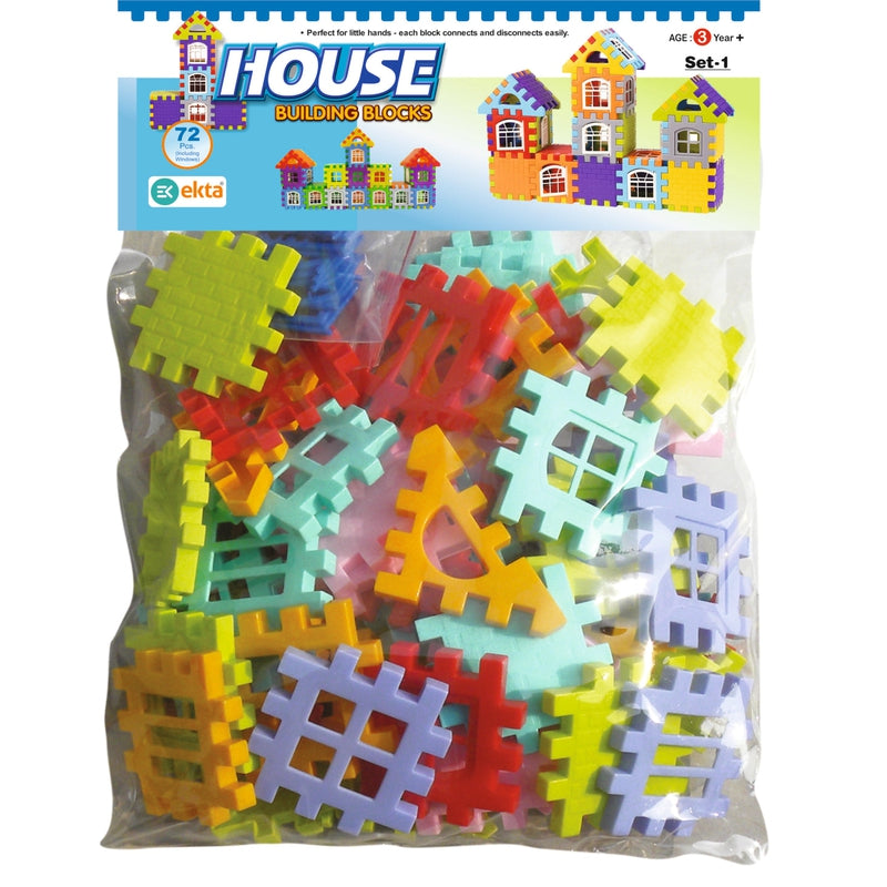 House Building Blocks (Set-1) 72 Pcs