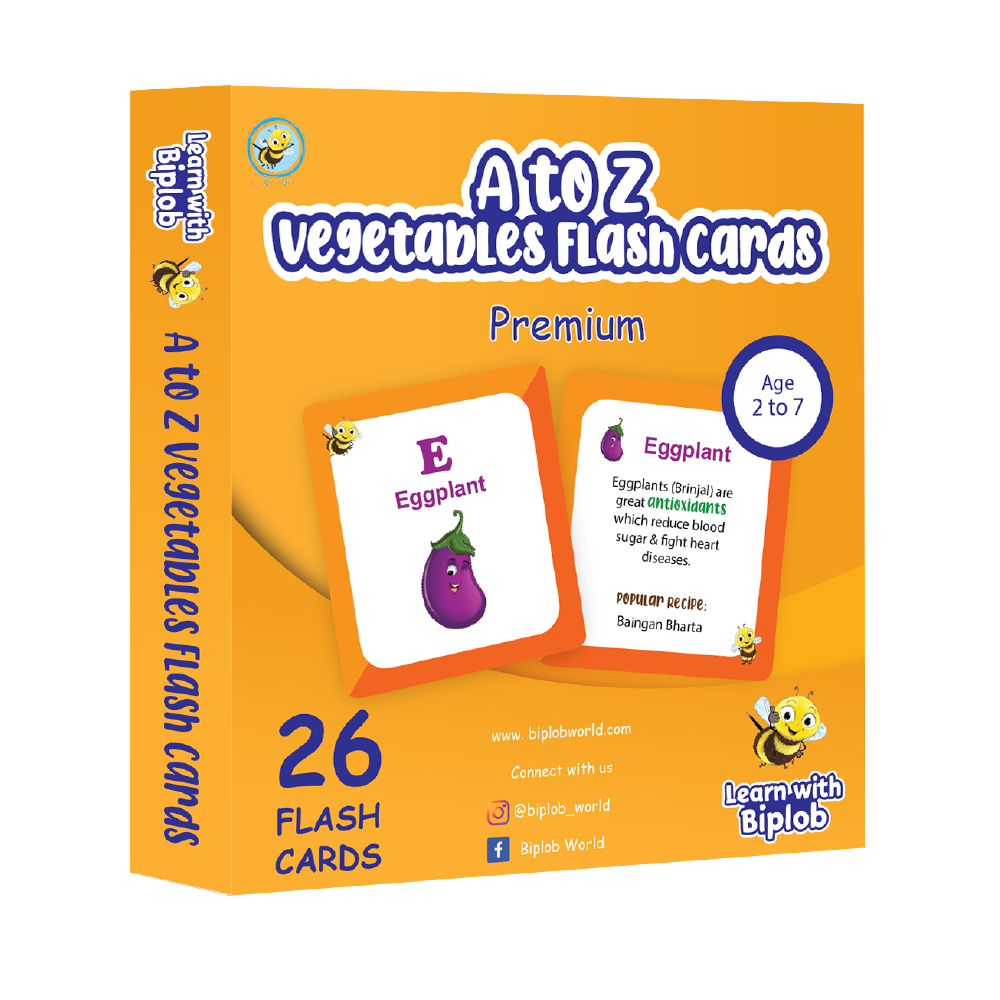 A to Z Vegetables - Flash Cards ( 2 - 7 Years )