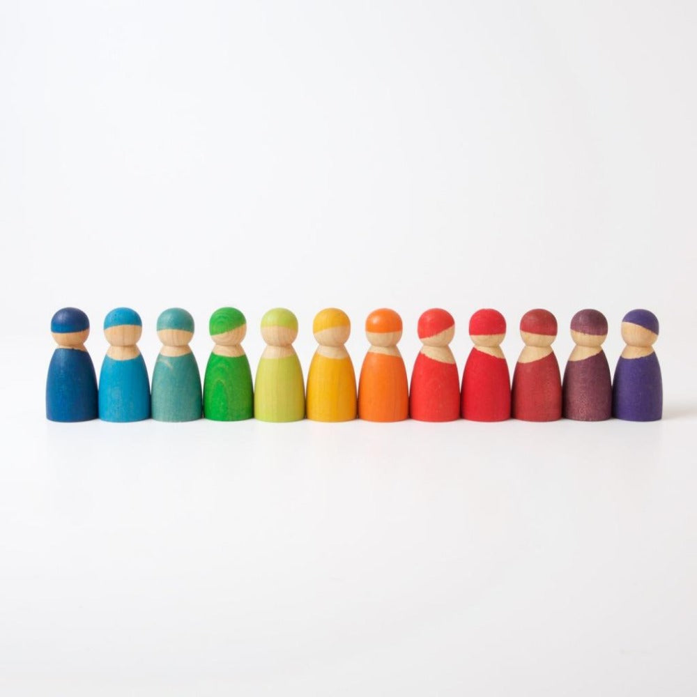 Rainbow Nins - Set of 12 Wooden Pretend Play People