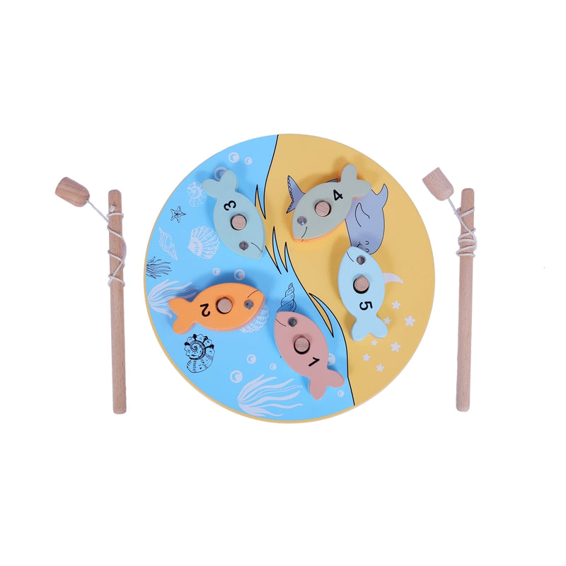 Magnetic Wooden Fishing Game for Kids