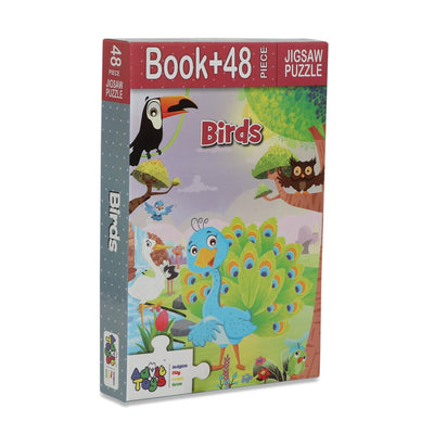 Birds - Jigsaw Puzzle (48 Piece + Educational Fun Fact Book Inside)