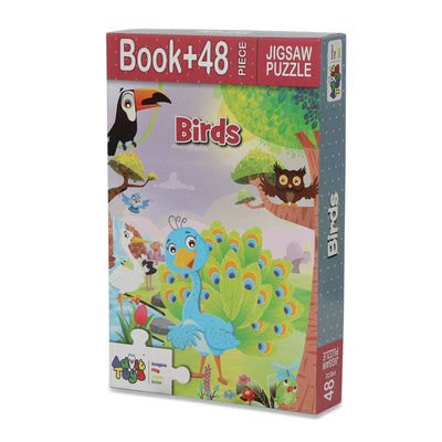 Birds - Jigsaw Puzzle (48 Piece + Educational Fun Fact Book Inside)