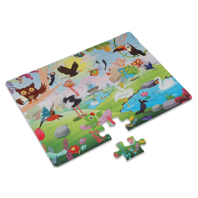 Birds - Jigsaw Puzzle (48 Piece + Educational Fun Fact Book Inside)