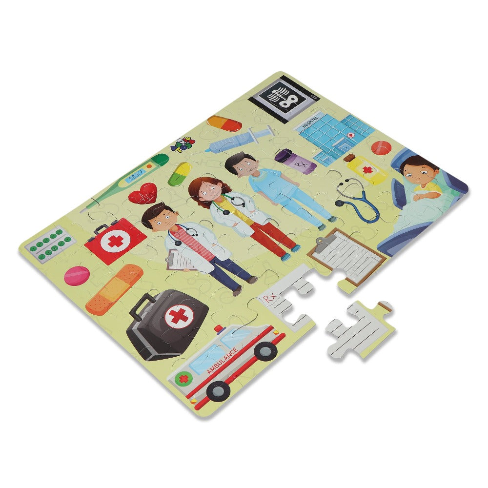The Hospital - Jigsaw Puzzle (48 Piece + Educational Fun Fact Book Inside)