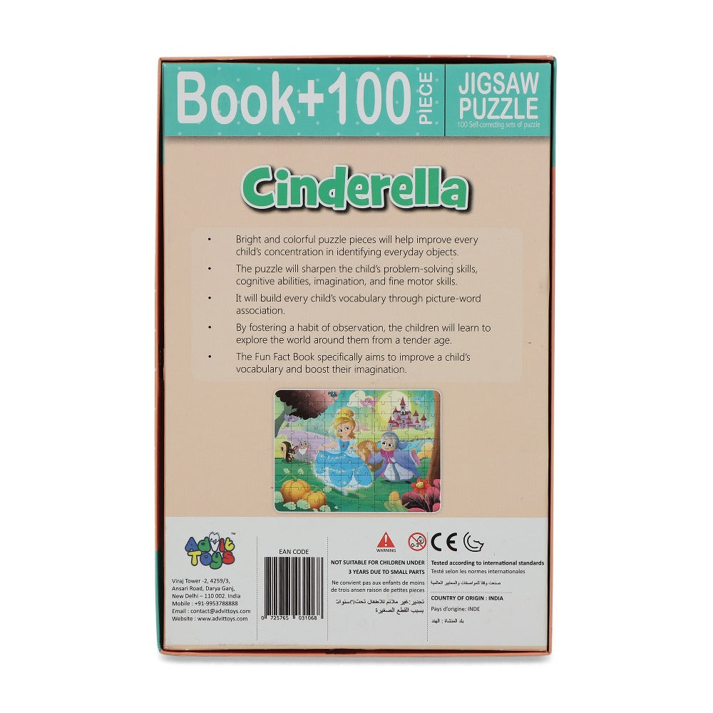 Cinderella - Jigsaw puzzle (100 Piece + 32 Pages illustrated story book)