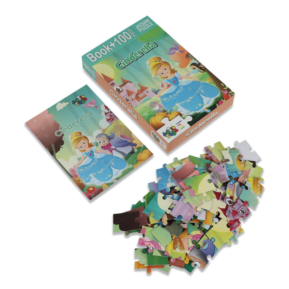 Cinderella - Jigsaw puzzle (100 Piece + 32 Pages illustrated story book)