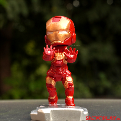  Armored Avenger, Invincible Iron Man bobblehead, granting superero strength & durability, with a phone stand.