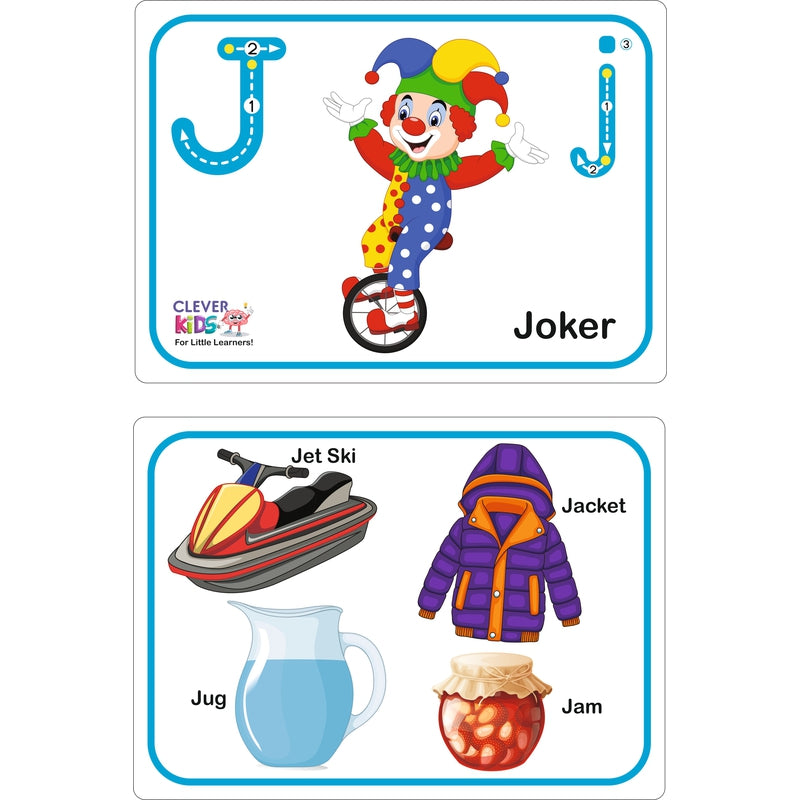 Alphabet Jumbo Flash Card (Flash cards with Fonts & Images)