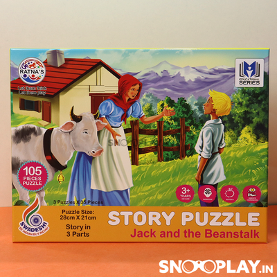 Story Puzzle (Jack and the Beanstalk) with Story Booklet For Kids Jigsaw Puzzles