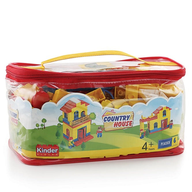 Kinder Blocks Country House PVC Bag (Building Blocks Set) – 121 Pieces