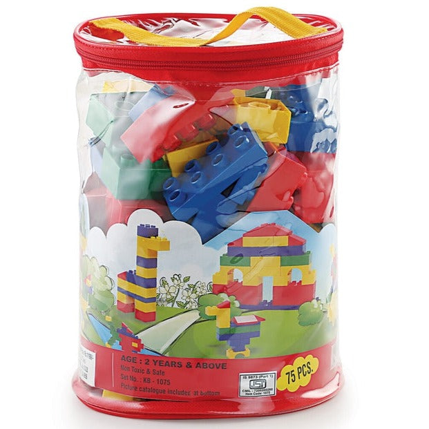 Kinder Blocks PVC Bag Building Blocks Set – 75 Pieces (2-6 Years)