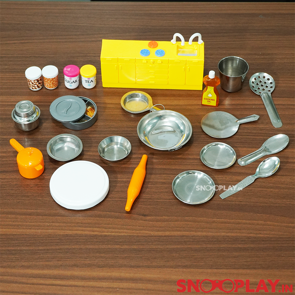 Buy Sweet Kitchen Set For Kids with Stainless Steel Utensils Pretend Playset Toy on Snooplay Online in India