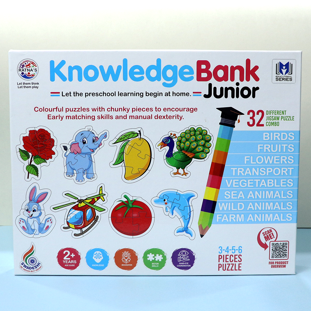 Knowledge Bank Junior (32 Different Puzzle Combinations) - Educational Game For Kids